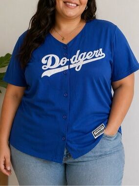 Los Angeles Dodgers Royal Blue Button-Up Jersey Tee